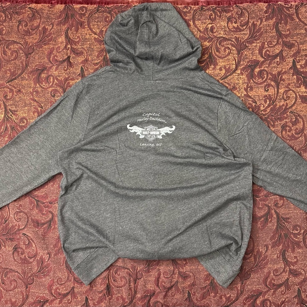 Y2K Harley Davidson Lansing Michigan Zip Up Sweater - Picture 4 of 4
